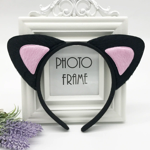 Black and pink (plush) cat ears
