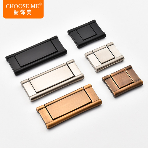 Factory direct supply of modern simple surface-mounted handles, bedside table flat-mounted concealed handles, zinc alloy kitchen cabinet handles