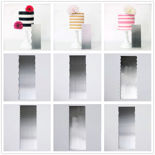 9-inch stainless steel scraper cream scraper comb spatula baking wipe cake tool kitchenware