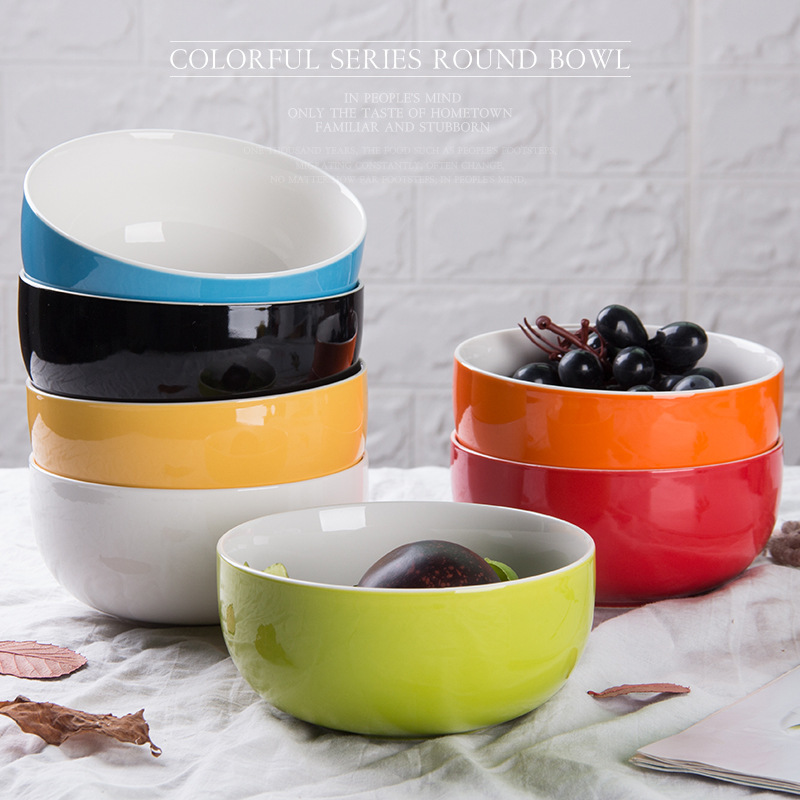 5 "negro de cerámica negro tazón de arroz sopa tazón de fideos