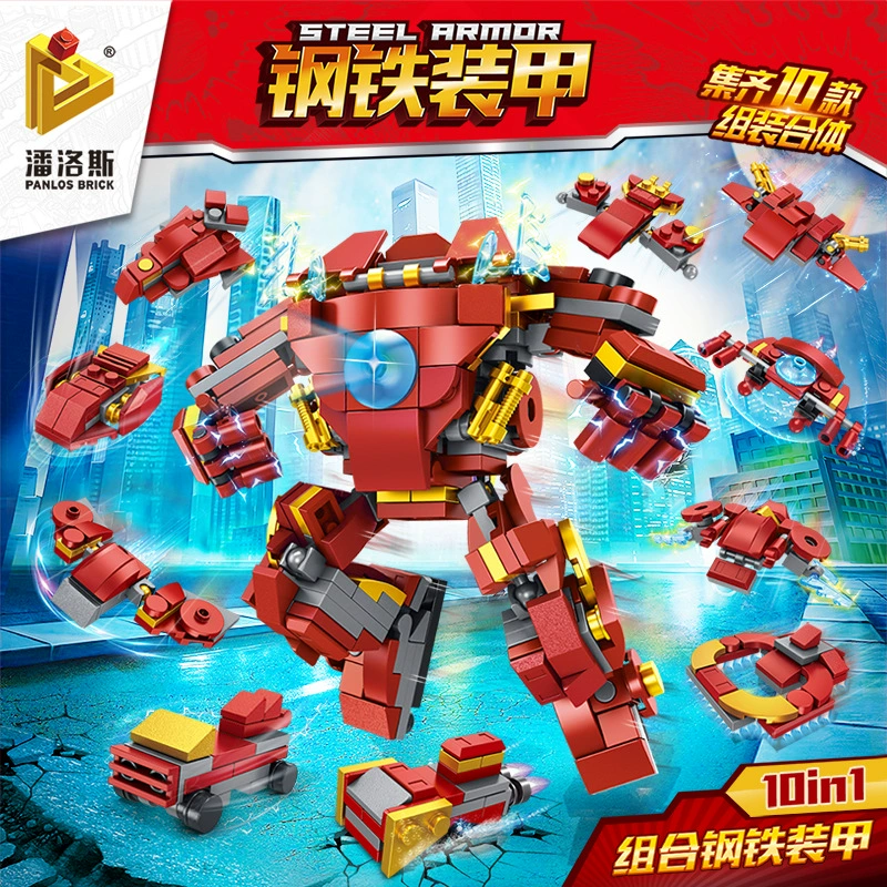 PANLOS BRICK Конструктор: Игрушечный автомобиль-внедорожник для мальчиков, набор из 10 деталей, сборка блоков, цвета 633032/633031/633030