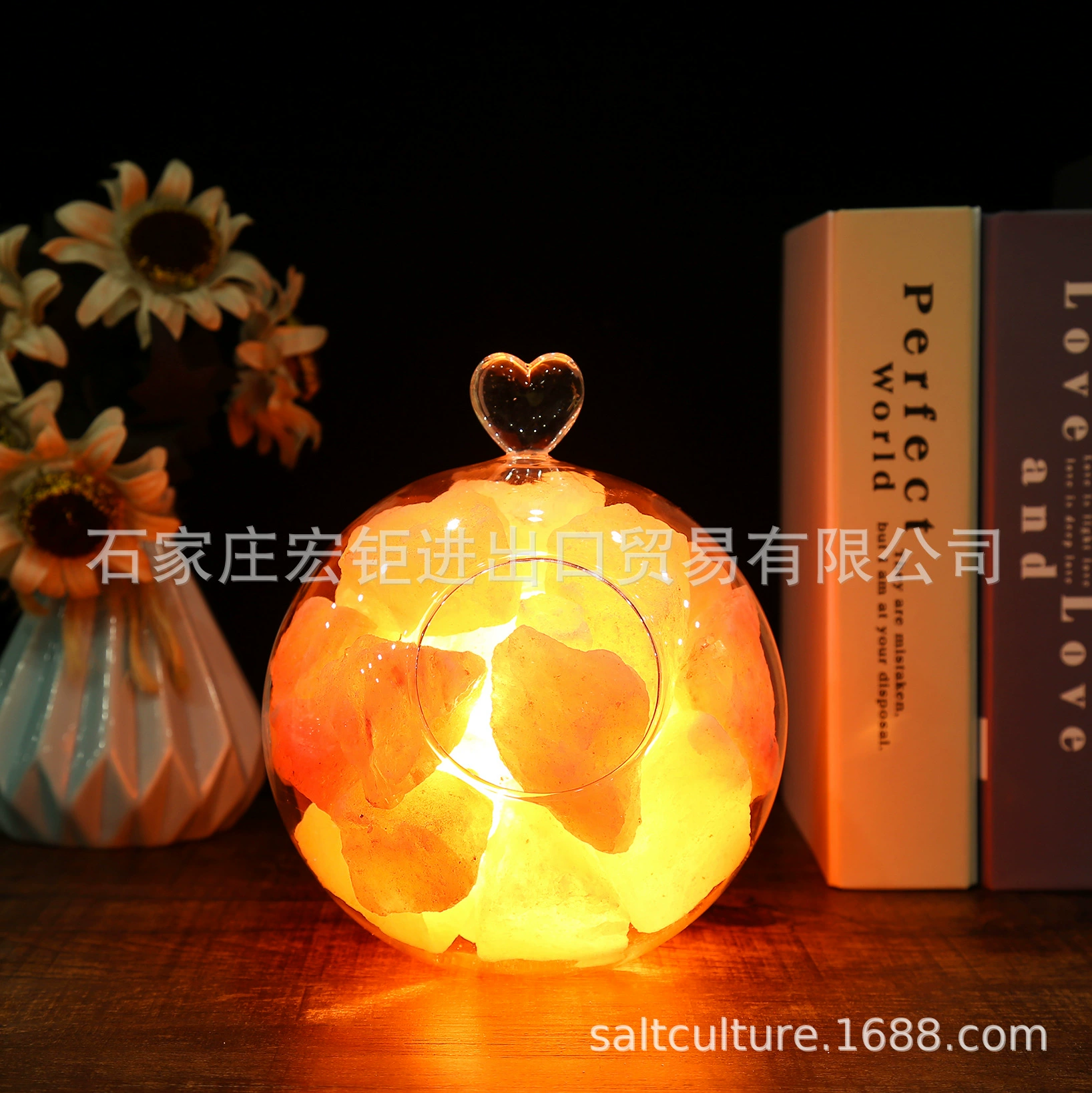 Источник-поставщик напрямую продаёт из Himalayan crystal salt light glass container творческий свет святящий соль