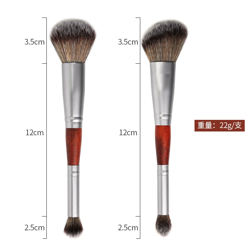 Double-sided face blush for contouring, soft brush, eye shadow