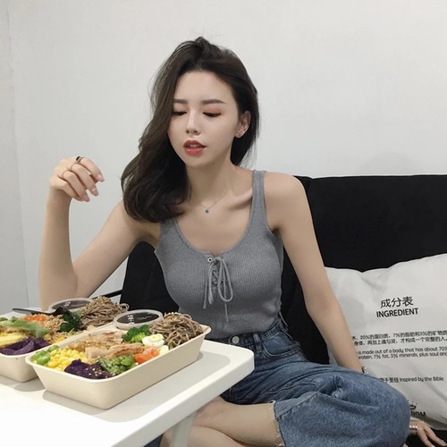 Sleeveless knitted lace new Hong Kong style camisole women's outer wear bottoming vest summer top trendy