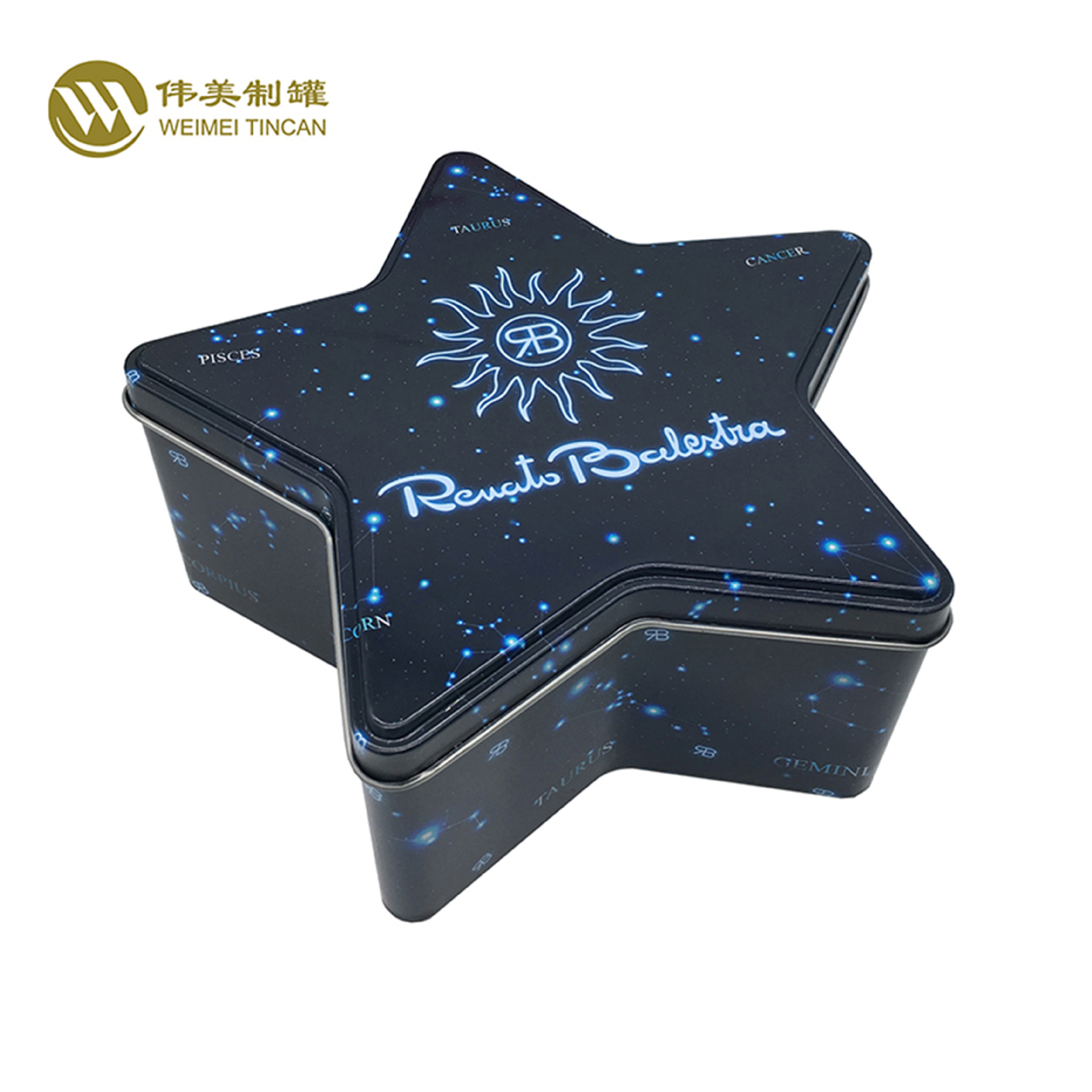 马口铁平五角星铁盒五星形包装铁盒 星星礼品包装罐 东莞制罐厂家