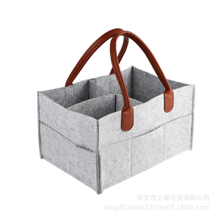 Diaper Storage Bag Felt Storage Basket Baby Diaper Portable Storage Bag Felt Diaper Storage Bag