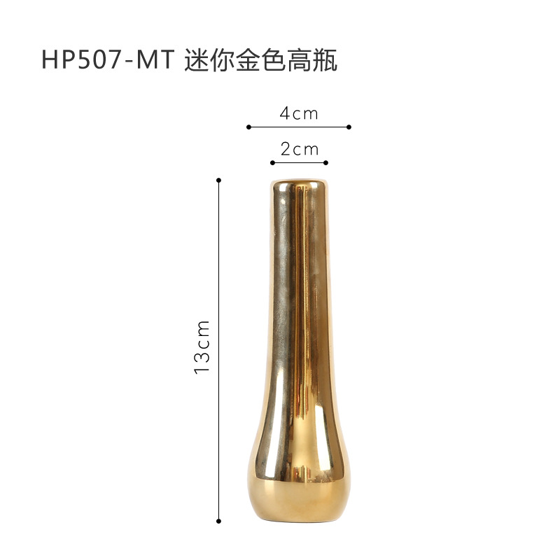 INS jarrón de cerámica dorado de tres piezas decoración del hogar moderno dispositivo de flores decoración suave nórdica decoración de la sala de estar