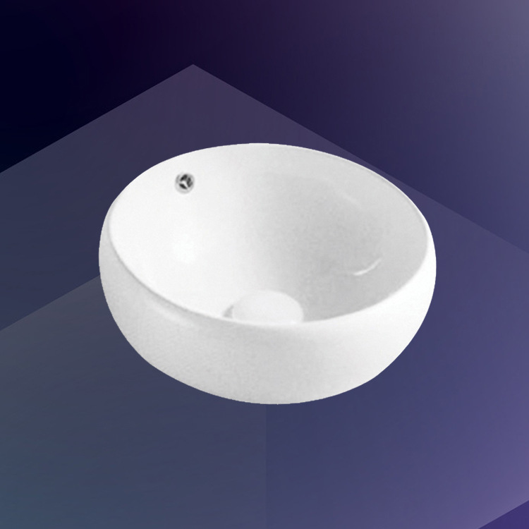 Fabricante mayorista de lavabos de cerámica para baño, lavabo redondo, lavabo de cerámica integrado
