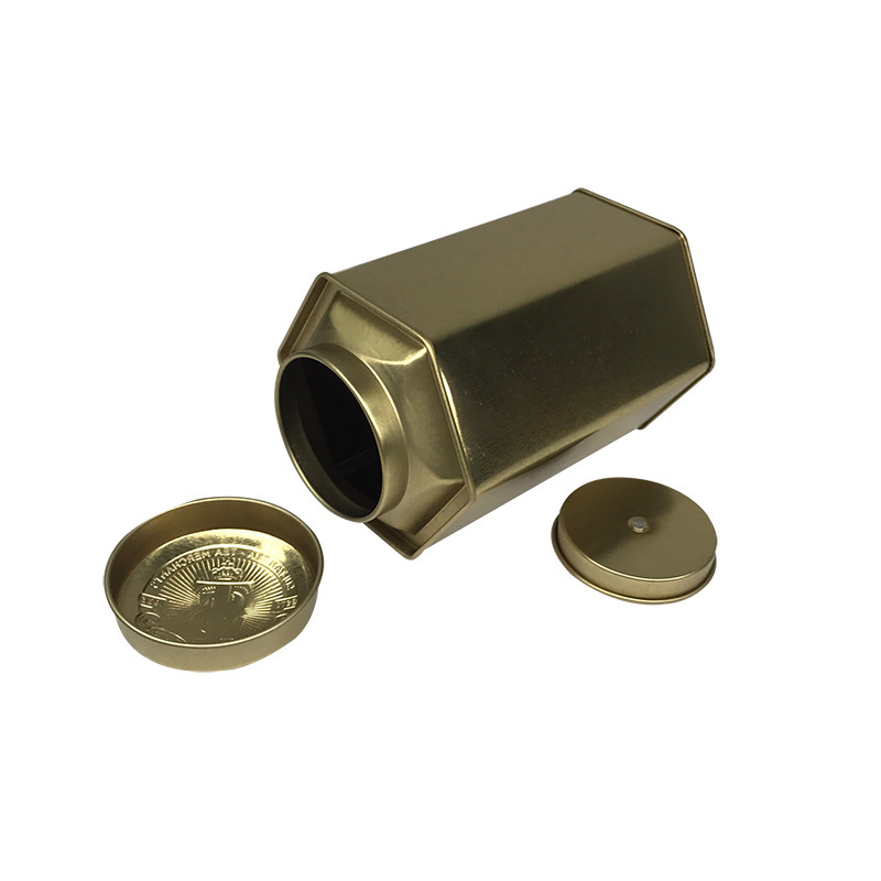 lata de alimentos de estaño metal Fujian Jinjun ceja sellado inferior hexagonal especial caja de hierro de envasado de té negro image 6