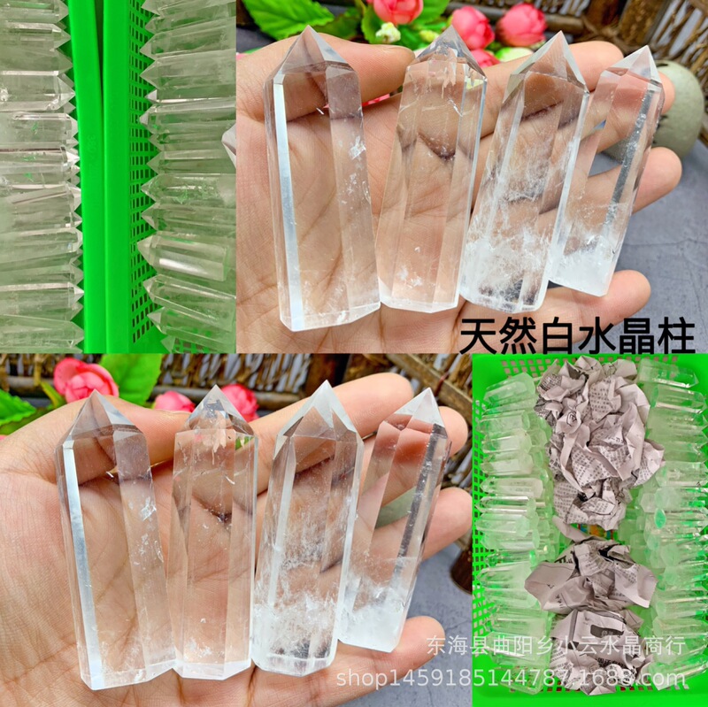 Natural White Crystal raw stone white crystal single pointed column decoration crystal transparent energy column a large number of wholesale manufacturers Natural White Crystal raw stone white crystal single pointed column decoration crystal transparent energy column a large number of wholesale manufacturers