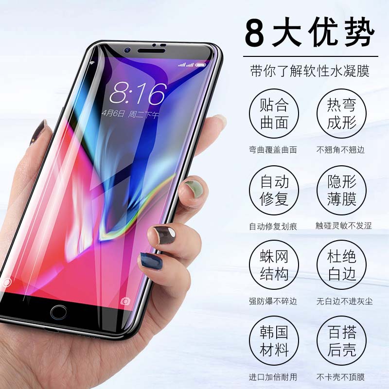 Película de hidrogel adecuada para iPhone 16, película de cobertura de pantalla completa sin borde blanco para Apple 14, película suave autoadhesiva para 15, antihuellas.