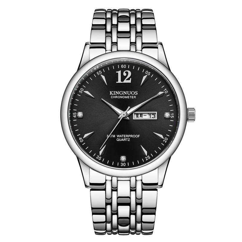 Silver Black Plate Men