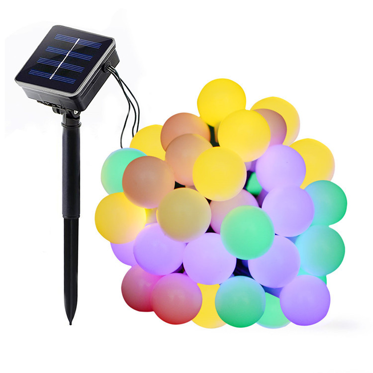 Cadena de luz LED solar 200 luces pequeña bola blanca burbuja de leche paisaje al aire libre patio decorativo luces de colores iluminación de vacaciones de Navidad