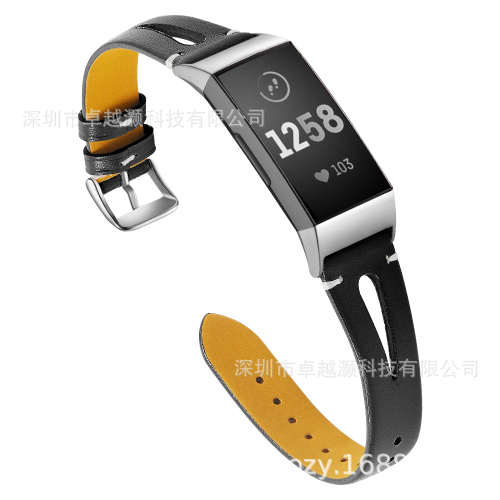 Para Fitbit charge3 reloj primera capa de cuero vaca reemplazo Correa muñeca charge3 cinturón
