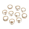 Fashionable accessory, metal ring, set, European style, suitable for import