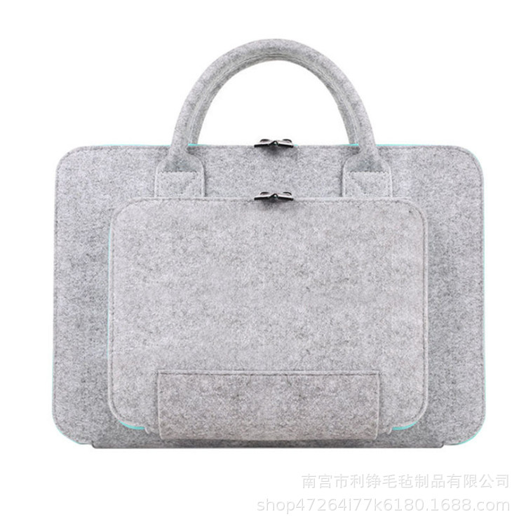 毛毡包电脑包厂家批发手提平板收纳包上班通勤商务办公简约公文包