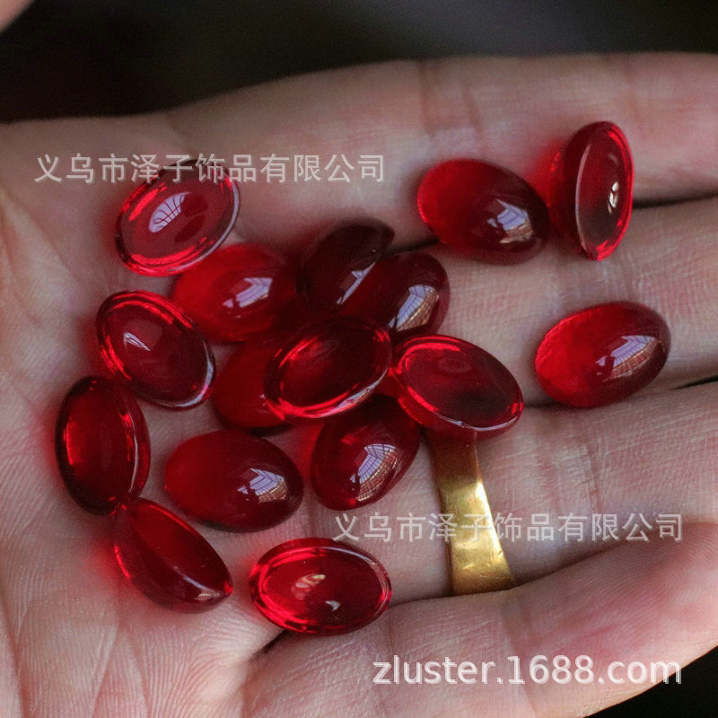 Venta directa de fábrica 10*14mm superficie de anillo imitación piedra preciosa piezoeléctrica cristal parche de vidrio hecho a mano bricolaje accesorios de joyería al por mayor image 12