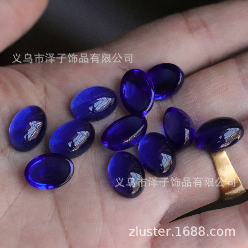 Venta directa de fábrica 10*14mm superficie de anillo imitación piedra preciosa piezoeléctrica cristal parche de vidrio hecho a mano bricolaje accesorios de joyería al por mayor image 11