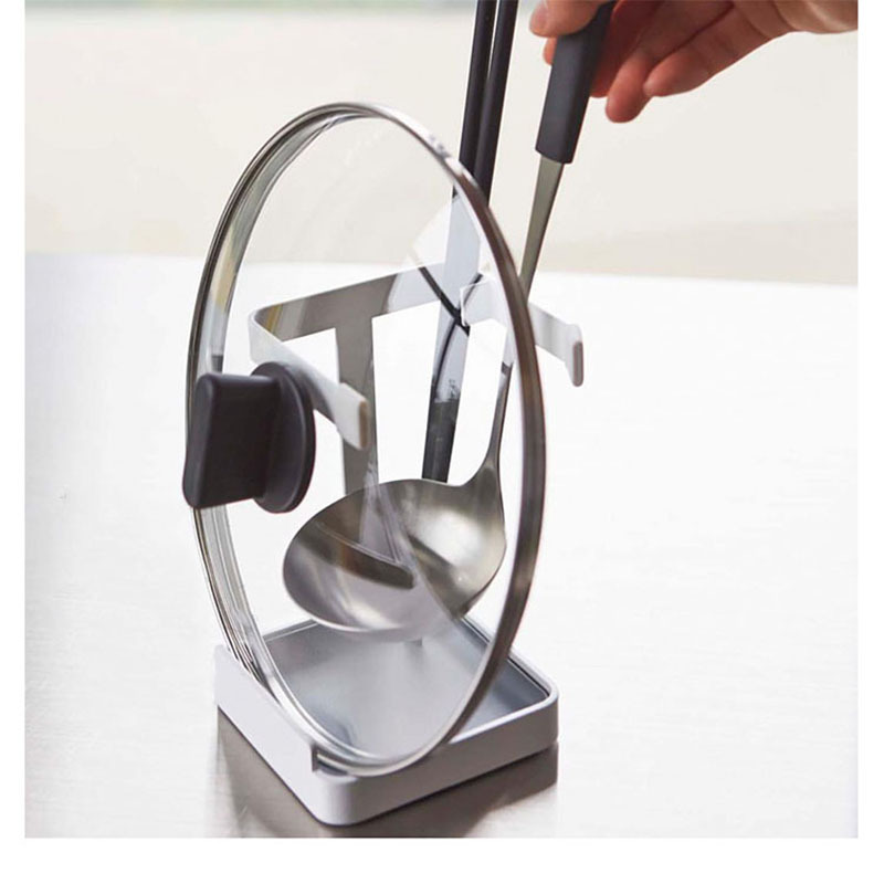 Estante de tapa de olla mini estilo japonés estante de almacenamiento multifuncional de cocina simple olla doméstica tapa sopa cuchara organizador rack de almacenamiento