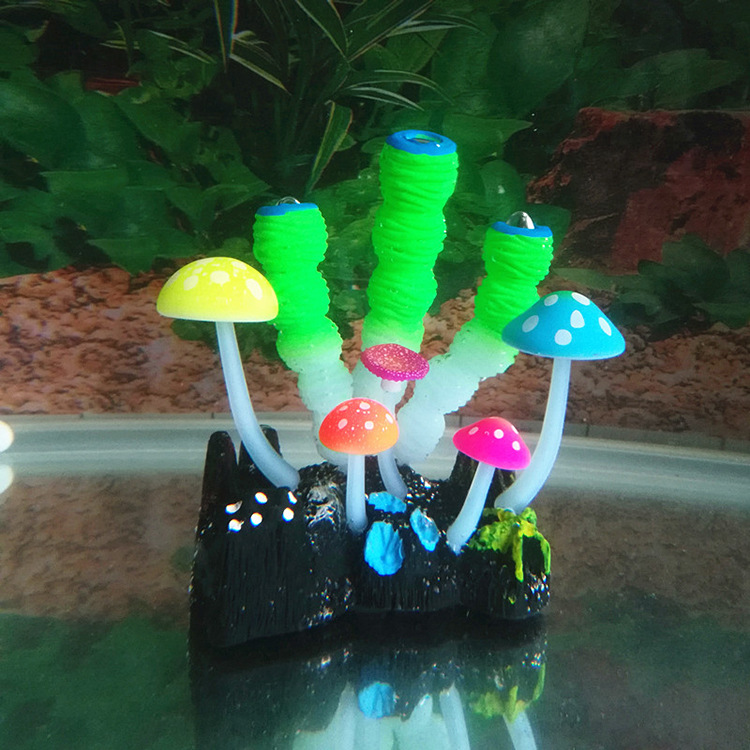 Tanque de peces simulación perezoso falso coral planta acuario paisaje decoración plástico suave paisaje luminoso