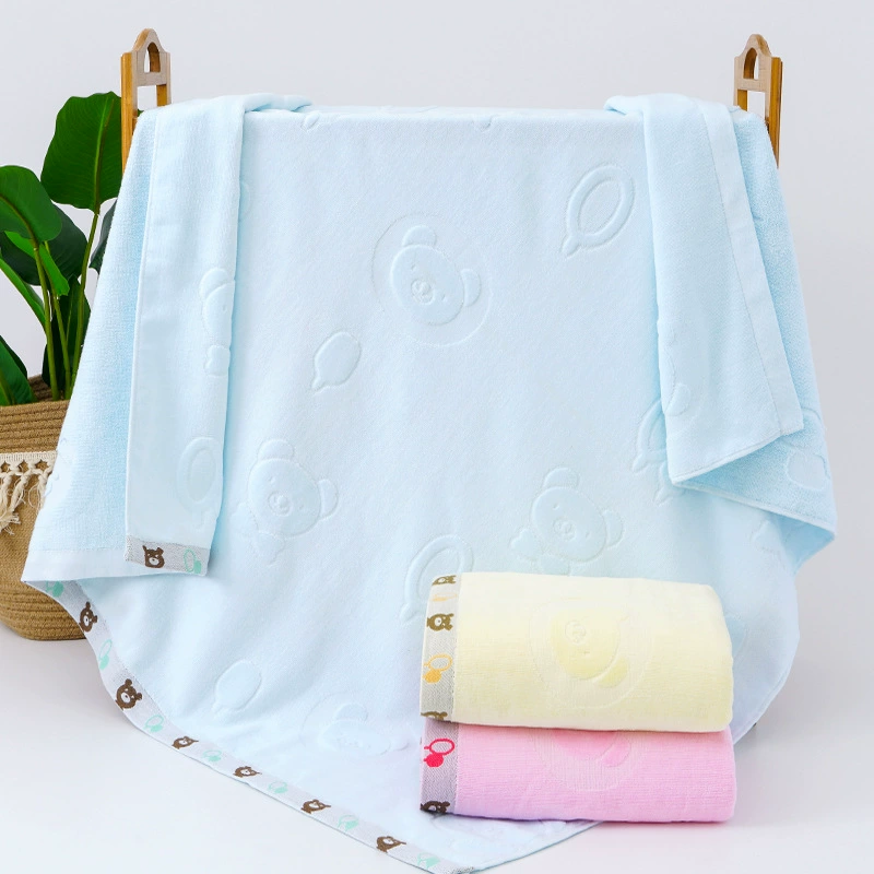 Cotton cartoon children's soft bath towel for kindergarten, wholesale