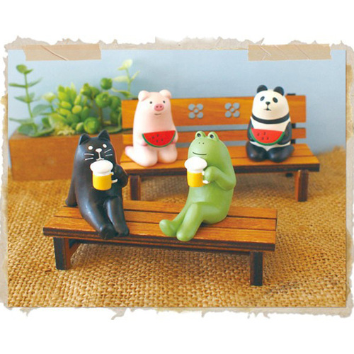 Foreign Trade Japanese Style Grocery Small Wooden Bench Zakka European Park Bench Miniature Home Decor Figure Photo Prop