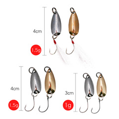 Lure for Sharks|Fake Fish Bait Shiny Feather Hook Metal Mother-of-Pearl Lure Shiny Spoon Lure Baits 1g/1.5g