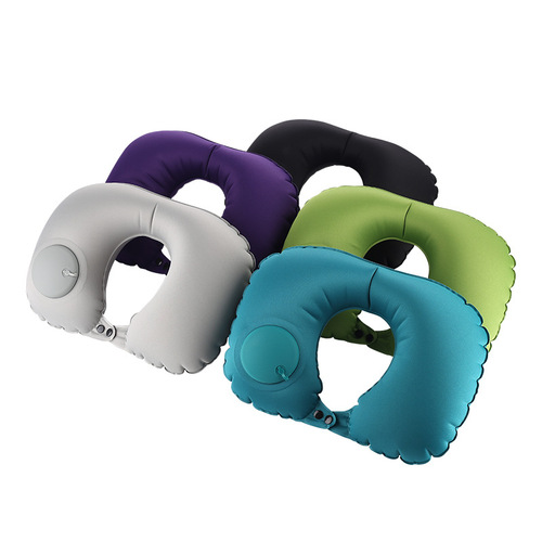 Milk silk TPU press automatic inflatable pillow U-shaped pillow TV pillow travel pillow lunch break neck pillow factory direct sales