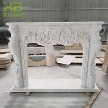 汉白玉壁炉架 定制 天然大理石壁炉欧式风格室内石雕真火壁炉
