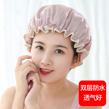 防水洗澡浴帽 双层纯色加厚成人沐浴帽非一次性浴帽 厂家直销
