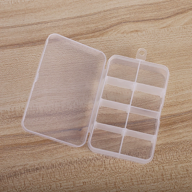 Длинный и маленький 8-сетчатый прозрачный пластиковый ящик для хранения высокого качества с крючком, покрытый лекарством, удобный для переноски ящик для хранения ювелирных изделий рыболовный крючок