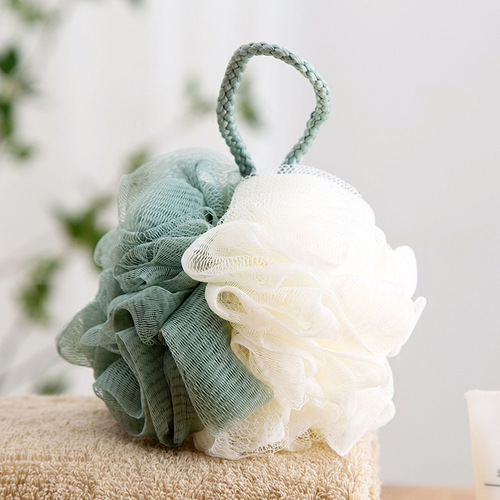 T adult bath ball, two-color splicing foaming net wholesale, elegant large bath towel, bath towel, bath towel