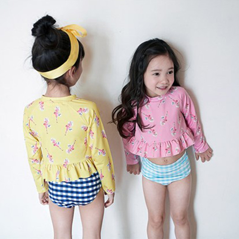 Children's split swimwear, cute keep warm long-sleeve, princess style 4
