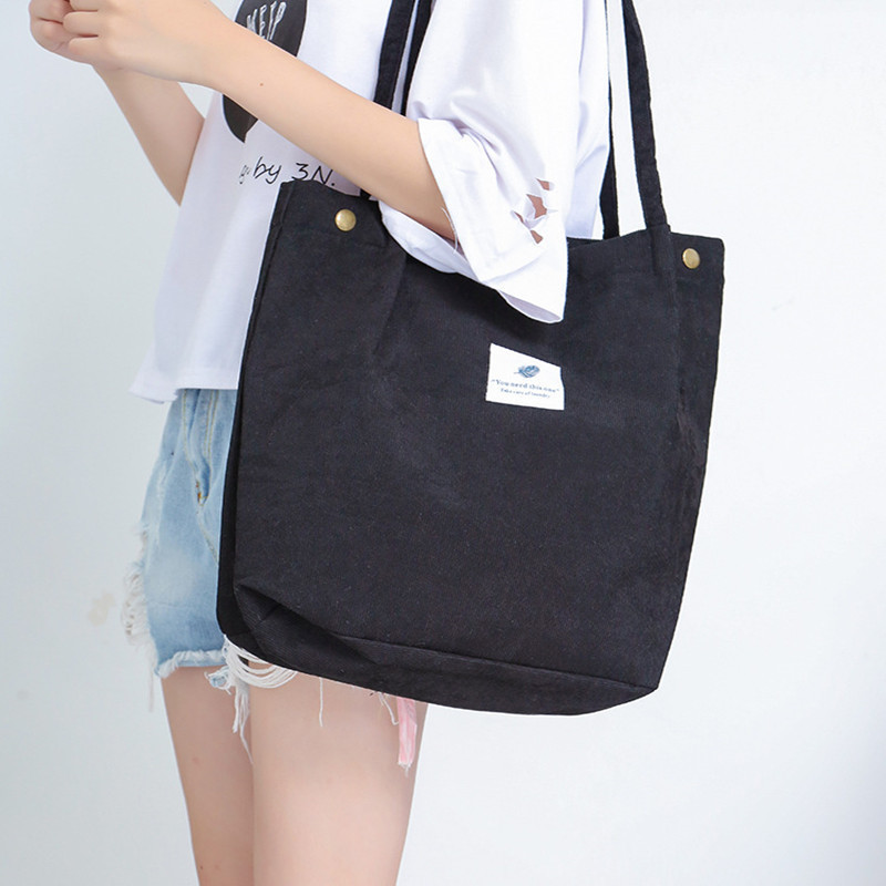Cross-border Large Capacity Tote Bag All-match Student Bag Women Shopping Bag Canvas Bag Bag Corduroy Shoulder Bag