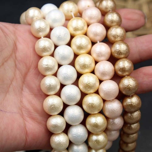 Imitation Japanese cotton pearl loose beads straight hole through hole Zou pattern shell beads diy jewelry beading material