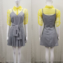 �ļ��¿�ʱ�����ʻ�ɫ��˿����������°��޵���ȹ������װŮ