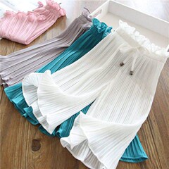 Girls Wide Leg Pants 20 New Children's Clothing Girls Kids Nine-Divided Anti-Mosquito Pants Little Girls Pants Summer Casual Pants for Middle Children