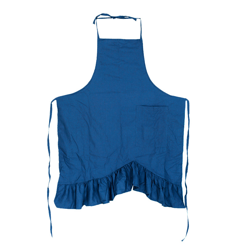 Algodón y lino de estilo japonés plisado mariposa cola delantal tienda de flores café ropa de trabajo moda simple hogar babero impreso LOGO