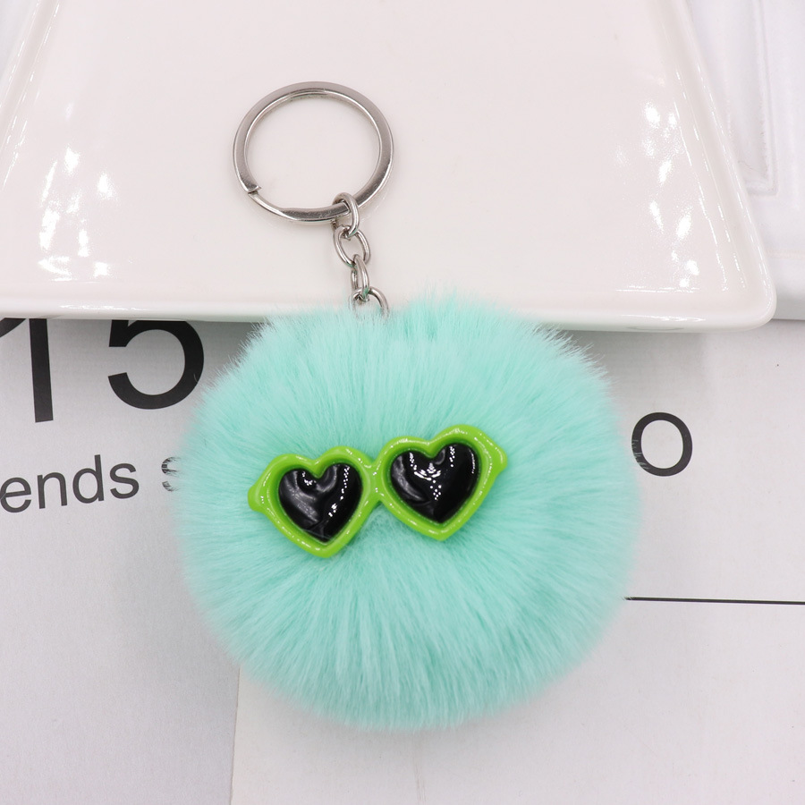 Amor ojos piel bola llavero artificial Imitación Piel de conejo bolsa colgante jeans ropa colgante personalización