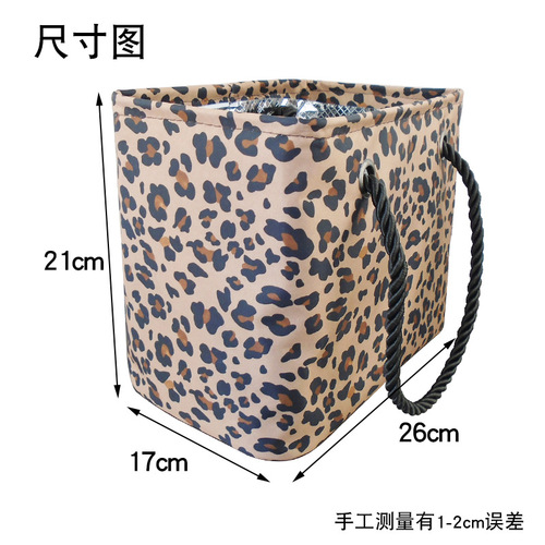 Bath bag women's portable bath basket fashionable thickened leopard print bath bag large capacity storage fitness bath wash bag