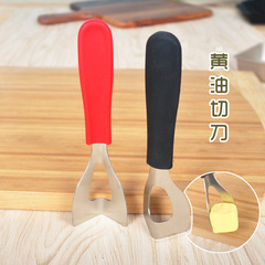Wholesale stainless steel TPE anti-slip handle stainless steel 430 butter knife, cheese and creamer fork, baking tools