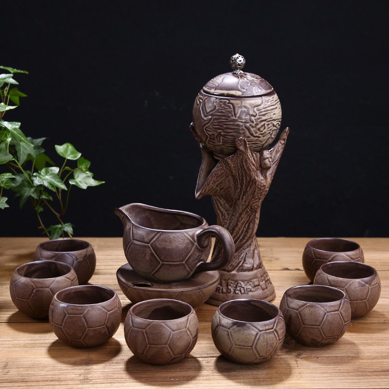 Creative World Cup souvenir gift automatic water tea set ceramic kung fu home lazy tea maker