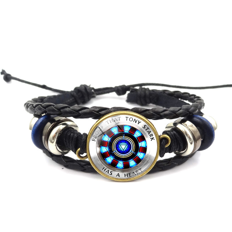 European and American Hot Sale Avengers Iron Man Heart Time Gem Poly Energy Leather Bracelet Woven Bracelet Batch European and American Hot Sale Avengers Iron Man Heart Time Gem Poly Energy Leather Bracelet Woven Bracelet Batch