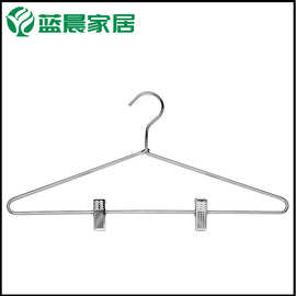 铁线衣挂铁线服装店衣架裤架带两钢夹钢夹可移动外贸货源金属衣撑