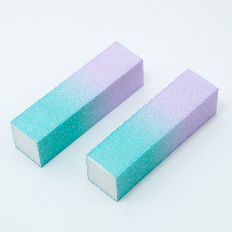 Directo de fábrica de alta elástico de algodón de color bloque de tofu esmerilado arco iris de cuatro cuadrados de reparación de uñas bloque de molienda