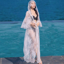 实拍22年新款韩版海边度假沙滩连帽罩衫超仙绣花防晒衣