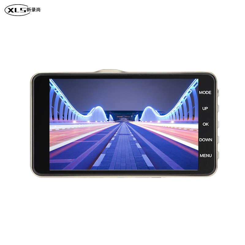 新型4インチドライブレコーダhd夜視1080p前後のダブルレンズ車載バック映像クロスボーダー