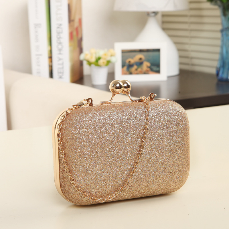 Cross-Border Hot-Selling 2026 Glitter Evening Clutch Box Bag for Women, Mini Chain Shoulder Crossbody Small Bag