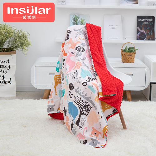 Inxiuli cotton baby beanie blanket cartoon children's blanket baby comfort blanket stroller blanket cross-border