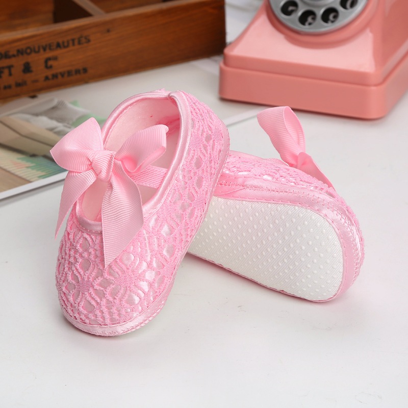 La Primavera y El Otoño DE LA Princesa zapatos de bebé de fondo suave 0-12month zapatos de red de bebé femenino solo transpirable Infantil Niño piso calcetines Zapatos